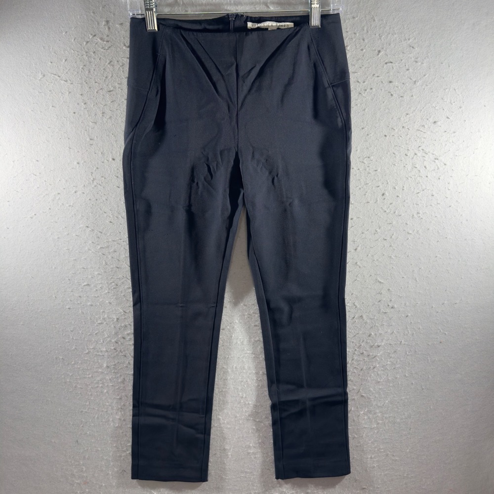 128 | Veronica Beard Back Zip Scuba Pants Black Size 6 Slim Ankle CORE-BSS6193